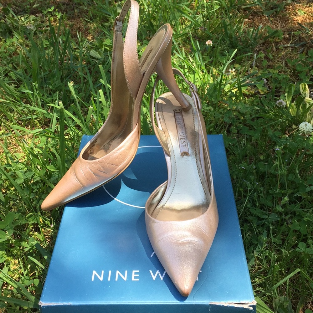 Nine West NW Jessa Ivory Leather Heels